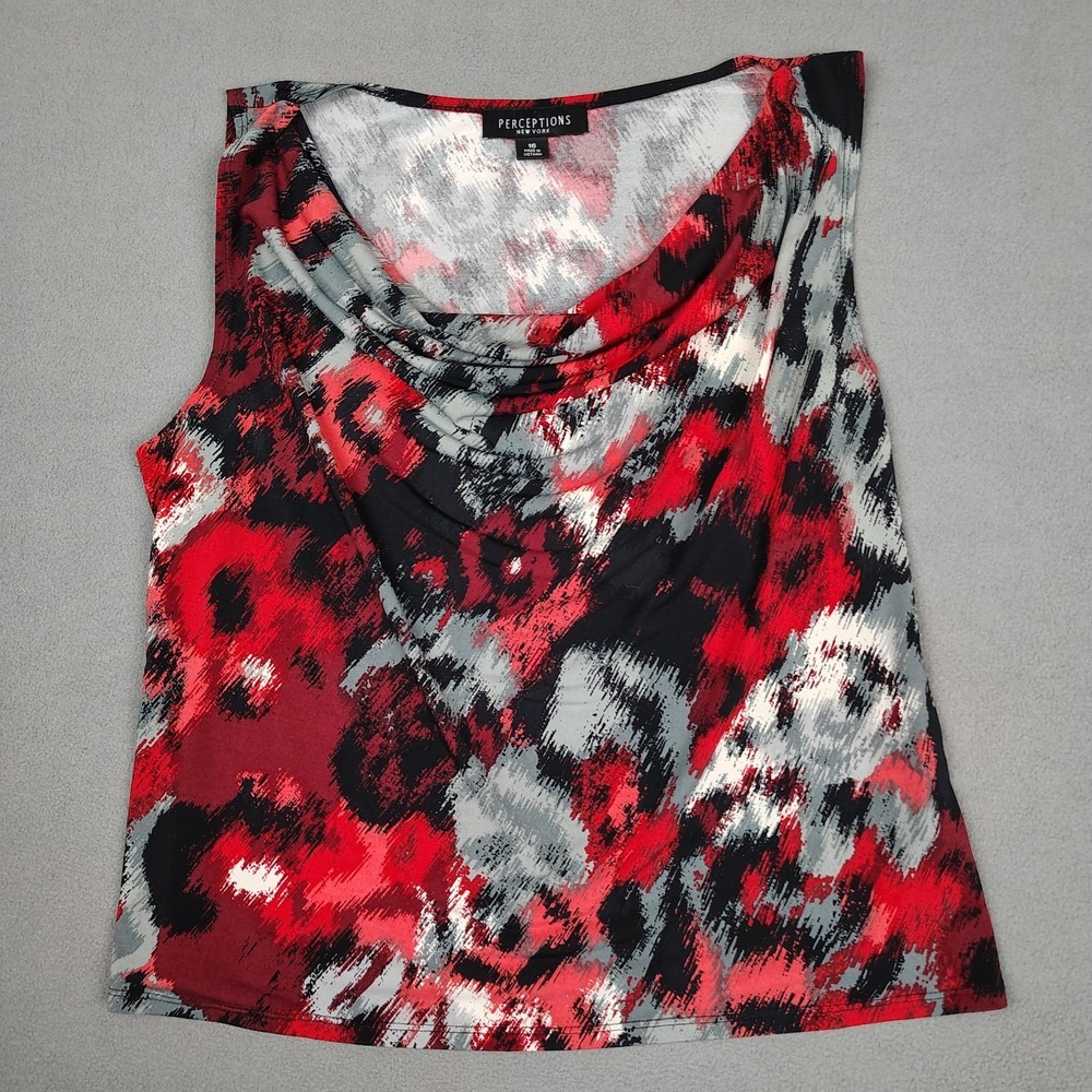 Y2K Perceptions New York‎ Cowl Neck Top Size 16 Red Sleeveless Flirty Club Wear
